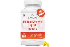 Bandini® Coenzyme Q10 200 mg 120 Gélules (4 Mois) – Puissant Antioxydant Naturel - Protecteur Anti-Age - Co Q 10 Fortement Dosé Vegan – Coq10 Ubiquinone à Haute Biodisponibilité - Absorption Maximale