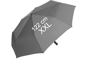 IX-BRELLA Parapluie de poche XXL pour homme et femme – full class – 122 cm avec ouverture automatique Gris gris 124