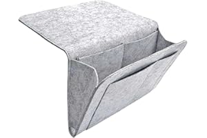 YdseozOA Felt Bedside Storage Pocket Sofa Organizer Bag Bedside Hanging Storage Organizer Caddy Home Bed Rails Sofa Bunk Beds (Grey)