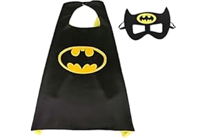 FCMTFV Bat-Man Costume, Bat-Man Halloween Costume Kids, Bat-Man Cosplay Mantelli e Costume, Halloween Cape Batman, Bat-Man travestimento Halloween per ragazzi e ragazze.