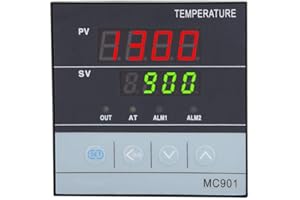 VIKYE Regolatore di Temperatura, MC901 Regolatore di Temperatura Digitale PID Ingresso Tipo K PT100 Sensore Uscita Relè SSR