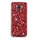 Produktbild Galaxy A6 Plus 2018 Hülle Glitzer, Coollee Etui für Samsung Galaxy A6 Plus/A6+ 2018 SM-A605 (6 Zoll) Handytasche Ultra Slim Glitter Sparkle Glänzende Case Silikon TPU Gel Soft Bumper Handyhülle Mädchen Bling Strass Crystal Handy Cover Smartphone Schutzhülle (Rot)