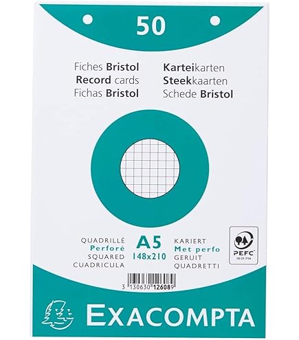 Classeur à Fiches BRISTOL A5 Ou A6 2 Anneaux – PAPETERIE Le Bon écolier