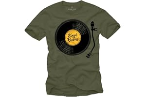 MAKAYA T-Shirt Hombre Manga Corta - Camiseta de Hip Hop Musica 80's DJ