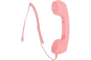 OPPWONG Retro Typ C Trådbunden Telefonlur, Vintage Handhållen Mobiltelefonmottagare med Högtalare och Mikrofon, Tydlig Samtal