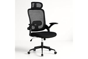 T-LOVENDO.ES Silla de Oficina | Escritorio o Estudio Ergonómica con Ruedas | Reposacabezas y Reposabrazos Ajustables | Soporte Lumbar | Respaldo de Malla Transpirable | Altura Regulable | Ideal casa o Trabajo