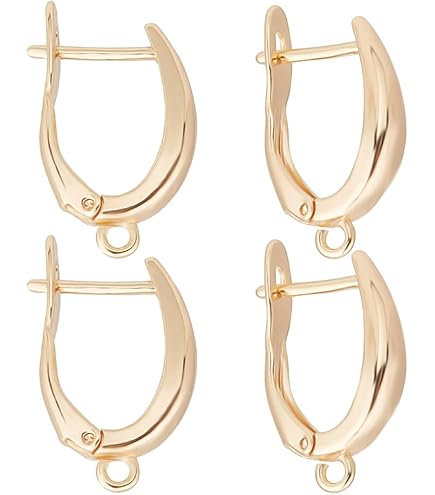 Beebeecraft 1 Scatola 24 Pezzi 8/12/16/20mm Accessori per Orecchini A Monachella Placcati in Oro 18K Impostazioni del Vassoio con Lunetta Piatta Rotonda Cabochon Vuoti Componenti Orecchini A Cupola