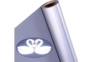 ALXAZA Reflective Heat Transfer Vinyl Grey Reflective HTV Vinyl Rolls Pack 12 Inch x 7 Feet Iron on Vinyl for T-Shirts DIY Design & Silhouette Cameo for Heat Press Machine