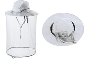 HUNTERBEE Moskitonetz-Hut Insektenhüte mit Netz Imker-Imker-Bienenzucht-Schleier-Hut Safari Wandern Gartenarbeit Mesh Kapuze