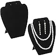 mkemka 2Pcs Necklace Display Stand Velvet Jewelry Display Stand 21cm Height Necklace Display Holder 3D Jewelry Chain Organizer Mannequin Model Display Stand for Necklaces Earrings
