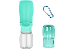KVBUCC 1 Piece Dog Walking Water Bottle, 350ml, Blue, Carabiner Included