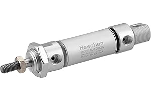 Heschen Vérin pneumatique mince, MAL 20-25, PT1/8'' Port, Alésage 20mm, Course 25mm, Double Effet