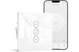 MOESGO MOES 2.5D Rolladenschalter Wlan,Alexa Smart Rolladensteuerung Neutralleiter erforderlich,RF433 WiFi Rolladen Unterputz,Zeitschaltuhr und Sprachsteuerung,Kompatibel mit Alexa und Google Home