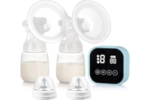 FAUXPONT Sacaleches Electricos, Sacaleches con 4 Modos y 9 Niveles de Succión, con Pantalla LED, Sin BPA, Extractor de Leche Materna Recargable para viajes y hogar (azul)