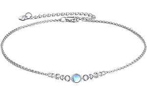 YFN Tennis/Mondstein/Lotus/Mondphase/Stern/Schmetterling Fußkettchen Sterling Silber Tennisschläger Fußkettchen Schmuck Sport Geschenke für Damen Herren Mädchen Jungen