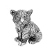 Produktbild Brillibrum Design Raubkatze Katzen-Baby Tiger-Kind Dekofigur Skulptur Silber aus Polyresin Geschenk (Tigerbaby - Variante II)