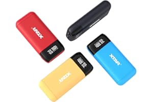XTAR PB2S Chargeur de batterie 18650 Xtar Chargeur rapide USB C Chargeur rapide 18650 20700 21700 Chargeur USB 18650 Écran LCD Piles non incluses (bleu)