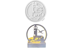 LONGHONEYSONG Silikonform Kerzenhalter Silikonformen Gießformen Kerzen Formen Silikon Gießformen Gießform Kerzenhalter Silikonform Weihnachten Kerzenformen zum Gießen (Leuchtturm)