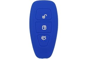 BROVACS Silicone Cover Protector Case Holder Skin Jacket Compatible with FORD 3 Button Smart Remote Key Fob CV2712 Deep Blue
