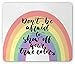 Produktbild Pride Mouse Pad, LGBT Calligraphy Don't be Afraid to Show Off Your True Colors Message with Rainbow, Standard Size Rectangle Non-Slip Rubber Mousepad, Multicolor