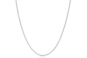 Esrael 2/3mm Silver Box/Wheat Stainless Steel Chain for Men, Fade-proof and Durable Mens Silver Chain Neckalce Ideal Pendants Choice Jewellery Gift 18/20/22/24 Inch
