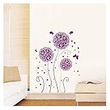 Purple Hydrangea Flowers Romantic Wall Art Stickers Decal for Home Room Decor Decoration by Kaigeli888
