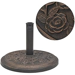 vidaXL Socle de Parasol Résine Rond Bronze Support de Parasol Pied de Parasol