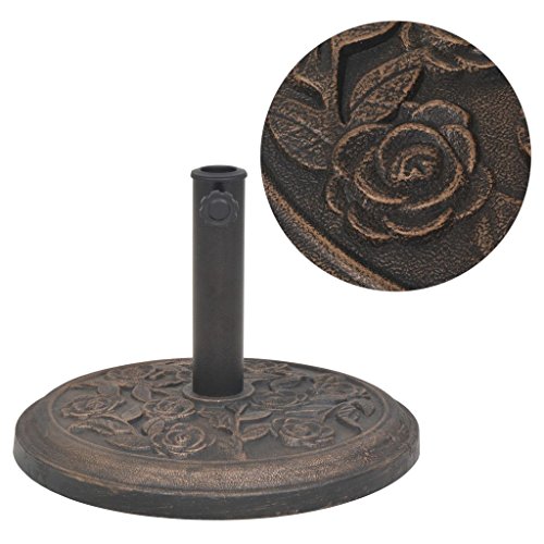 vidaXL Socle de Parasol Résine Rond Bronze Support de Parasol Pied de Parasol