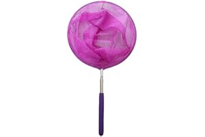 KAM LABELZ Kids Extendable Telescopic Fishing Mesh Net with Anti Slip Grip for Catching Butterfly Bug Insect Fish Crab| Outdoor Activity Toy for Garden Pond Beach Holiday Summer| Extendable to 84cm (Purple)