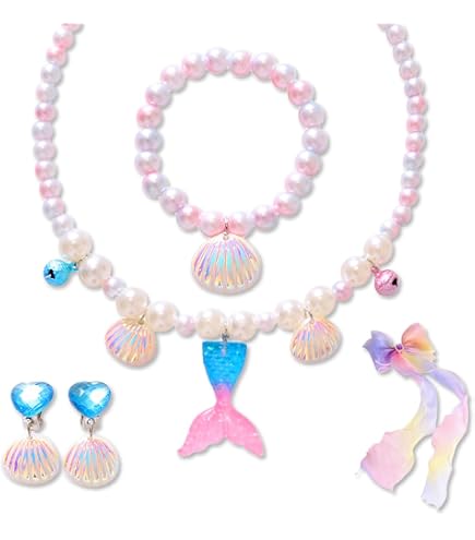 Queues De Sirène Pour Nager Ensemble Bijoux Enfants Petite Fille