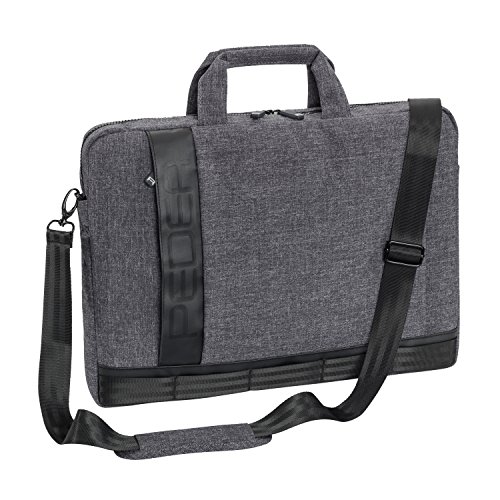 PEDEA Notebooktasche Fancy f  r 17 3 Zoll  43 9cm  mit Zubeh  rfach und Schultergurt  grau