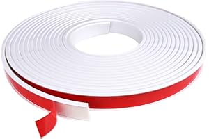 DURDIIY Samoprzylepna taśma na krawędzie mebli w kształcie litery U, 5 m, z tworzywa TPE, ochrona krawędzi mebli, do renowacji, naprawy szafek (biała, 15 mm)