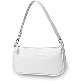 CAMILIFE Borsa tracolla piccola donna, borsetta vintage donna borsa sotto braccio bianca nero con elegante stampa Borsa a tra