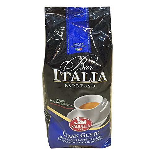 Saquella Caffe Saquella Espresso Bar Italia Gran Gusto Bohnen, 1er Pack (1 x 1 kg)
