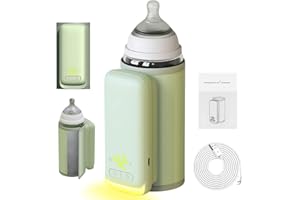 Flaschenwärmer Baby Unterwegs, HOVCEH Tragbarer Flaschenwärmer Baby, 8000mAh Dämmung Portable Bottle Warmer, Drahtloses Mobiler Babyflaschen Wärmer, Schneller Heizung, LCD Display