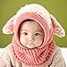 Unique Winter Baby Hat/Cap Useful Warm Cute Woolen Baby Hat with Scarf Pink