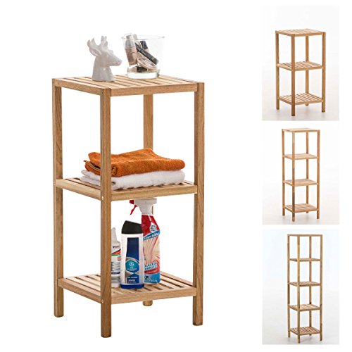 CLP Badregal, Holz walnuss, Küchenregal Skandia 36 x 36 x 79 cm, 3 Ablagen