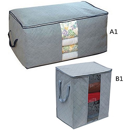 Spring2014 Aufbewahrungstasche für Decken, Kissen, Kleidung, Bambusfaser, Grau Grau - 3