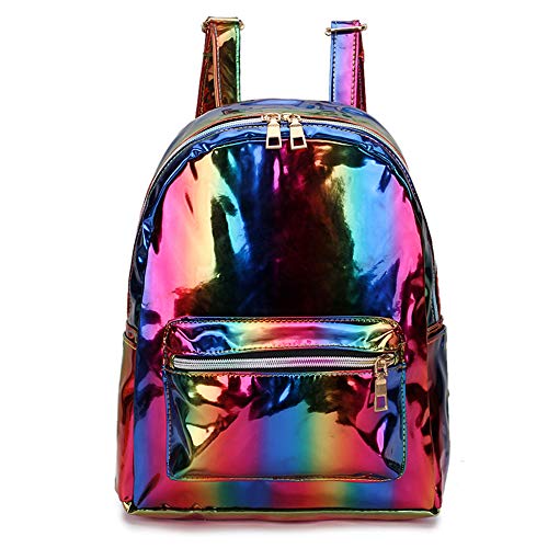 Preisvergleich Produktbild BEIMOXIAO Farblaser Schulrucksack Für Mädchen Coole Mini Kleine Frauen Rucksack Umhängetasche Weiblichen Rucksack