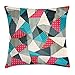 Produktbild Cupsbags Patchwork Throw Pillow Cushion Cover, Fractal Geometry Inspired Traditional Composition of Abstract Elements in Repeat, Decorative Square Accent Pillow Case, Multicolor24