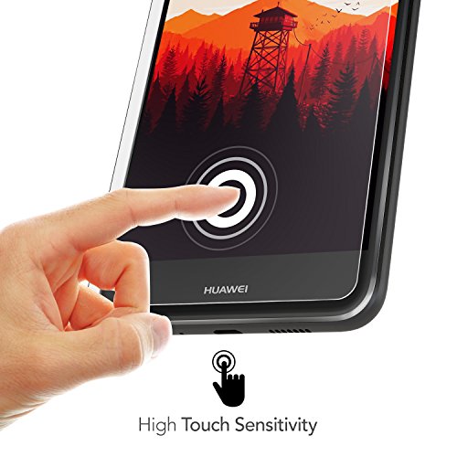 UTECTION 2X Huawei P10 Lite Protector de Pantalla de Cristal Templado    Protecci  n Anti-Golpes y ara  azos    Sin Burbujas    Vidrio producido  peque  o Que el Display Debido a los Bordes curvos 