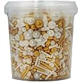 Deliket White & Gold Magic Decoration Mix – Mixed Shapes Edible Sprinkles for Cakes, Cupcakes & Desserts 120G
