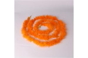 Hrlace 200cm Marabu Federboa 10g Flauschige Marabu Boa zum Basteln Natürliche Truthah Feder Boa Tlauschige Feder Girlande Weihnachtsgirlande DIY Kostüm Tanzen Hochzeit Cosplay Partydeko Orange