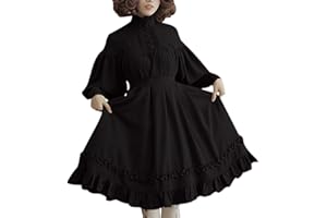 BUKINIE Women's Girls Gothic Princess Cosplay Long Sleeve Renaissance Retro Sweet Lolita Dress Plus Size