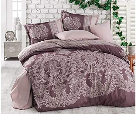 ZIRVEHOME bed linen 200 x 220 cm. with 2 x pillowcases 80 x 80 cm Oslo V2 5 piece set. (Luxury Edition) 100% Cotton With Zip