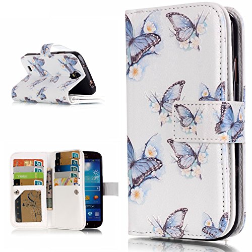 ELECDAY Hard Cover Samsung Galaxy S4 I9500 Slim Case With Stand And Cover, Dual Layer Shock Absorption and Anti-scratch Protector w/ Nine Card Slots