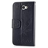 BONROY® Samsung Galaxy J5 Prime Hülle ,Maple Leaf Prägemuster Folio Schutzhülle Tasche PU Leder Schale Tasche Magnet Silikon Back Cover Etui Standfunktion Handytasche Slim-Schutzhülle Mit Karten /Geldscheinfach Handy Etui Flip Tasche Für Samsung Galaxy On5 (2016)/ J5 Prime - 
