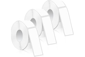 PEUTIER 3 Rolls Label Maker Tapes for Phomemo D30, 12mm x 40mm White Self-Adhesive Label Tape Sticker Thermal Paper Roll for Office Household Supplies