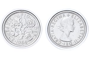 KING & PRIORY Polished Sixpence Cufflinks | 1964 Anniversary 1964 Coins 60th Birthday