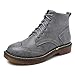 Produktbild Smilun Stiefelette Glattleder Damen Stiefel Reißverschluss Damen Biker Stiefeletten Flache Grau EU40